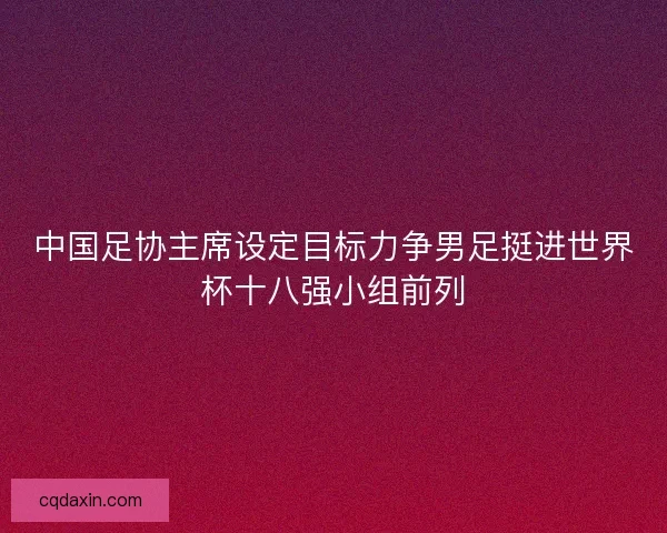中国足协主席设定目标力争男足挺进世界杯十八强小组前列