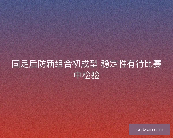 国足后防新组合初成型 稳定性有待比赛中检验