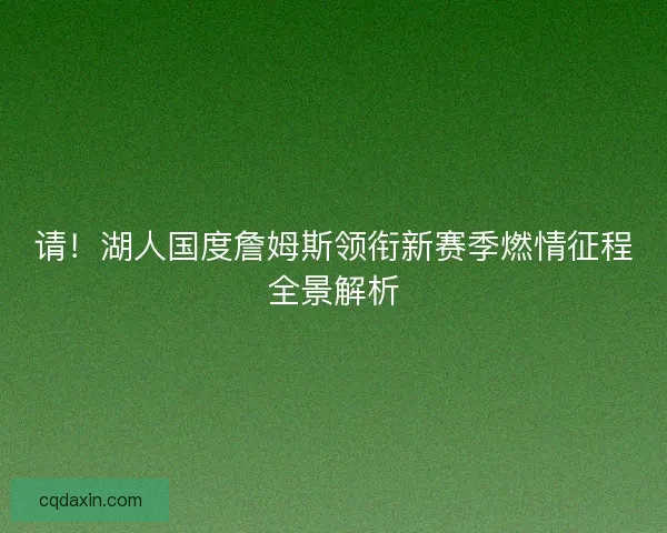 请！湖人国度詹姆斯领衔新赛季燃情征程全景解析